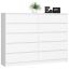 Kumode AKORD K160, 10 atvilktnes, Balta, 160 × 121 × 40 cm