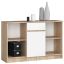 Kumode B-17 120 cm., ozols/balts
