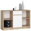 Kumode B-17 CLP, 1 atvilktne, 1 durvis, balta/brūna, 120 × 77 × 40 cm