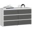 Kumode CL100 AkordV2, 6 atvilktnes, balta/pelēka, 100 × 57 × 35 cm