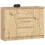 Kumode K100, 2 durvis un 3 atvilktnes, brūna, 101 × 76 × 35 cm