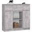 Kumode K100, ar 2 durvīm un 3 atvilktnēm, pelēka, 101 × 98 × 35 cm