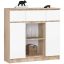 Kumode K100, 2 durvis un 3 atvilktnes, brūna/balta, 101 × 98 × 35 cm