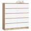 Kumode K120, 10 atvilktnes, brūna/balta, 120 × 121 × 40 cm