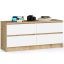 Kumode K120, 4 atvilktnes, balta/brūna, 120 × 55 × 40 cm