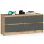 Kumode K120 4SZ, 4 atvilktnes, brūna/pelēka, 120 × 55 × 40 cm