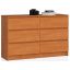 Kumode K120, 6 atvilktnes, brūna, 120 × 77 × 40 cm