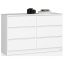 Kumode NORE K120 ar 6 atvilktnēm, balta