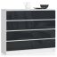 Kumode K120, 8 atvilktnes, balta/pelēka, 120 × 99 × 40 cm