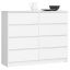 Kumode NORE K120 ar 8 atvilktnēm, balta