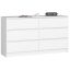 Kumode NORE K140 ar 6 atvilktnēm, balta