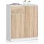 Kumode K80, 2 durvis un 1 atvilktne, balta/brūna, 80 × 99 × 40 cm