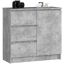 Kumode K80 JERRY, 1 durvis, 3 atvilktnes, Pelēka, 80 × 77 × 35 cm