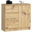 Kumode K80 JERRY, ar 1 durvīm un 3 atvilktnēm, brūnā krāsā, 80 × 77 × 35 cm