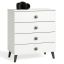 Kumode MOBI K-04, 4 atvilktnes, balta/melna, 60 × 73 × 37 cm