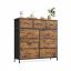 SONGMICS chest of drawers, 4 fabric drawers, 98.8 × 95.2 × 30 cm