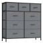 SONGMICS chest of drawers, 4 fabric drawers, Grey, 98.8 × 73.7 × 30 cm