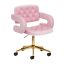 Kosmētikas krēsls 4Rico QS-OF213G, grozāms, Rozā/zelta