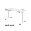 Augstumā regulējams elektriskais rakstāmgalds 60 x 140 cm ar rozetēm un USB portiem, balts