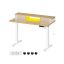 Elektriski augstumā regulējams rakstāmgalds ar apgaismojumu 60x120x120 cm, balts/gaiši brūns