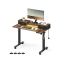Elektriski augstumā regulējams rakstāmgalds ar apgaismojumu 60x120x120 cm, brūns/melns