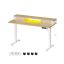 Elektriski augstumā regulējams rakstāmgalds ar apgaismojumu 60x140x120 cm, balts/gaiši brūns