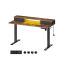Elektriski augstumā regulējams rakstāmgalds ar apgaismojumu 60x140x120cm, brūns/melns