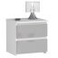 Bedside table CL2 K40, 2 drawers, white/silver, 40 × 40 × 35 cm
