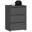 Bedside table CL3, 3 drawers, gray, 40 × 57 × 35 cm