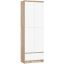 Freestanding shelf with door and drawer CLP R60, 2 doors and 1 drawer, oak/white, 60 × 180 × 35 cm
