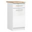 Freestanding kitchen cabinet AKORD OLIWIA S40, 1 door and 1 drawer, white, 40 × 85 × 46 cm