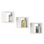 3 plauktu komplekts NORE K 25x25cm, balts