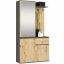 Hallway furniture set ENTRO, 3 doors and 1 drawer, grey/oak, 95 × 183 × 35 cm