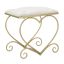Heart Pouf, Gold and Beige, 50 × 51.5 × 37.5 cm