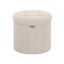 SONGMICS Round Folding Pouf with Storage Box, Sand, Ø 46 × 45 cm
