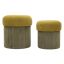 Aspen pouf set, 2 pcs, Green, Ø 42 × 44 cm and Ø 35 × 37 cm