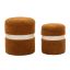 Pouf set Saint-Moritz, 2 pcs, Brown, Ø 40 × 47 cm and Ø 32 × 38 cm
