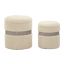 Pouf set Saint-Moritz, 2 pcs, Sand, Ø 40 × 47 cm and Ø 32 × 38 cm