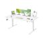 Height-adjustable desk 140×80 cm, vintage brown, with USB-C port