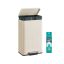 Atkritumu tvertne SONGMICS, 50 l, ar pedāli, Balta, 33,6 × 62,5 × 40,3 cm