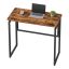 Folding computer desk with rounded corners, 120×60 cm, black