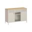 SONGMICS LSC204LF01 Living Room Cabinet, 2 Doors, Sand/Oak, 110 × 76 × 40 cm