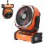Pārnēsājams uzlādējams ventilators ar LED apgaismojumu, USB, 4 ātrumi, taimeris, 228,6 mm