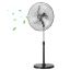 Industriāls 20 collu oscilējošs grīdas ventilators, melns, regulējams augstums, 3 ātrumi