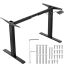 Augstumā regulējams galda rāmis, melns, 70–117x95–158 cm