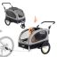 Suņu velosipēda piekabe ratiņi, līdz 40 kg, melni/pelēki