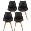 VASAGLE Dining Chairs, 4 pcs, Black, 46.5 × 57 × 79 cm