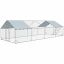 Chicken coop PawHut 300x800x195cm., silver color