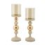 Glassy candlesticks, 2 pcs, Ø 10 × 32–36 cm
