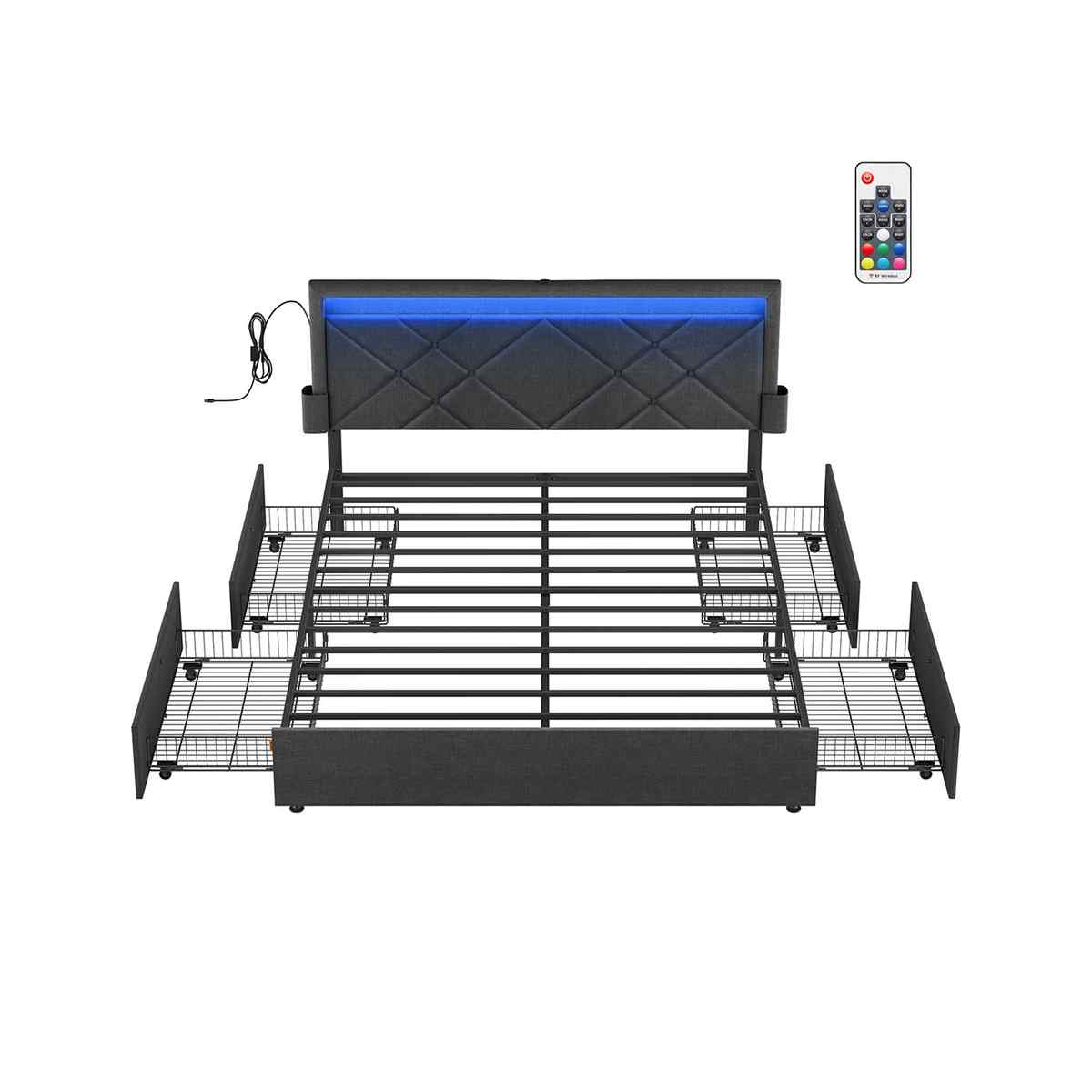 Divguļamās gultas rāmis SONGMICS RMB828G02, 4